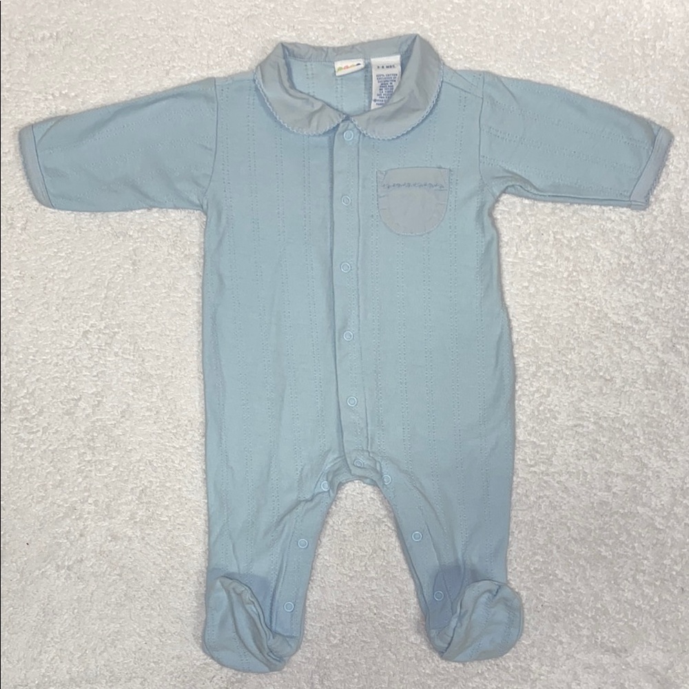 Vintage 90’s rainbow tag Gymboree baby boy cotton Peter Pan collar sleeper 3/6m